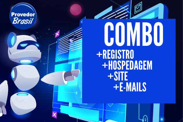 Pacote Econômico Combo de Serviços - Registro, Hospedagem, Site, E-mails.
